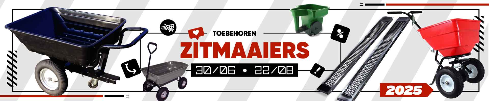 Zitmaaier toebehoren 2025